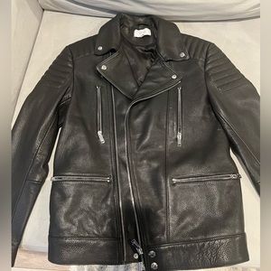 REISS l00% leather TARROW BIKER jacket MENS XS WOMENS M